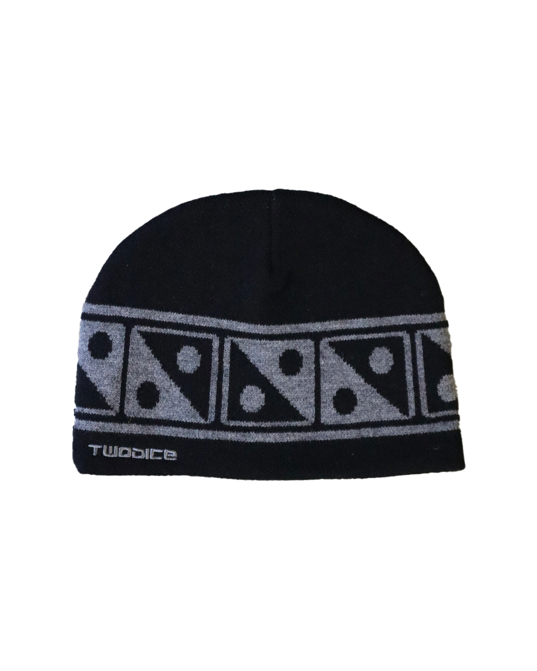 YIN YANG BEANIE - BLACK & CHARCOAL