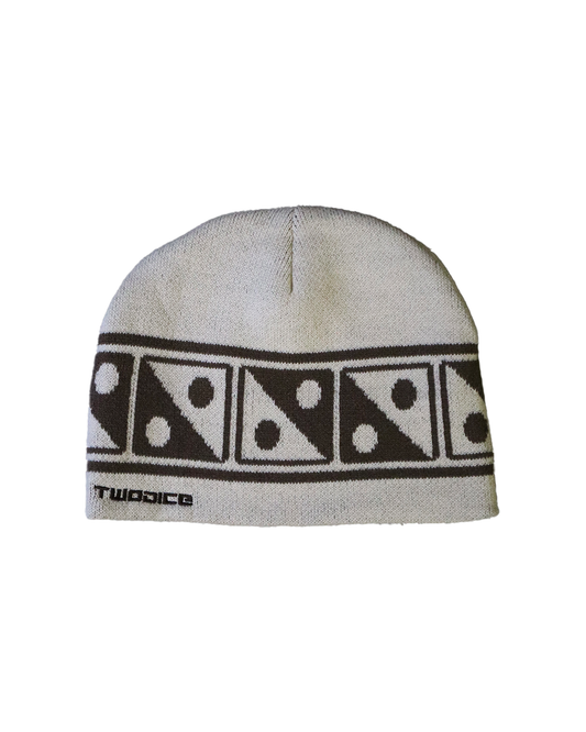 YIN YANG BEANIE - CREAM & MOCHA