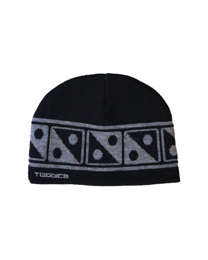 YIN YANG BEANIE - BLACK & CHARCOAL